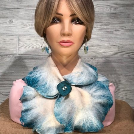 Snowy Turquoise Scarf